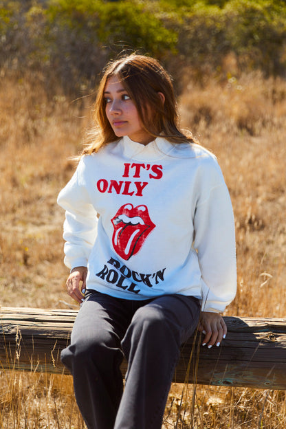 The Rolling Stones "It’s Only Rock N' Roll" Womens Sweater White