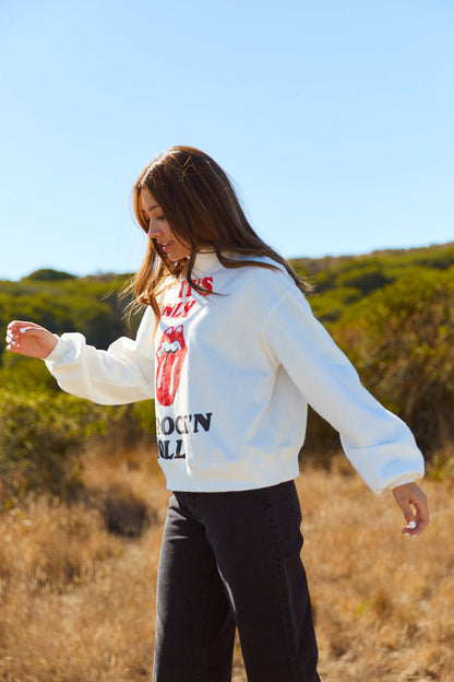 The Rolling Stones "It’s Only Rock N' Roll" Womens Sweater White