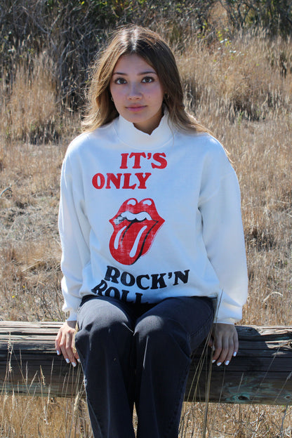 The Rolling Stones "It’s Only Rock N' Roll" Womens Sweater White