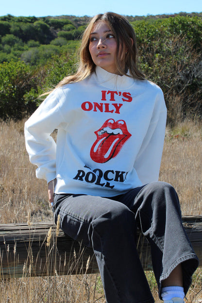 The Rolling Stones "It’s Only Rock N' Roll" Womens Sweater White