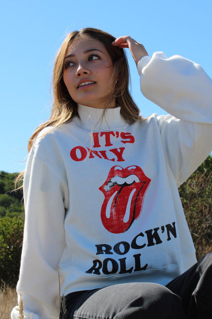 The Rolling Stones "It’s Only Rock N' Roll" Womens Sweater White