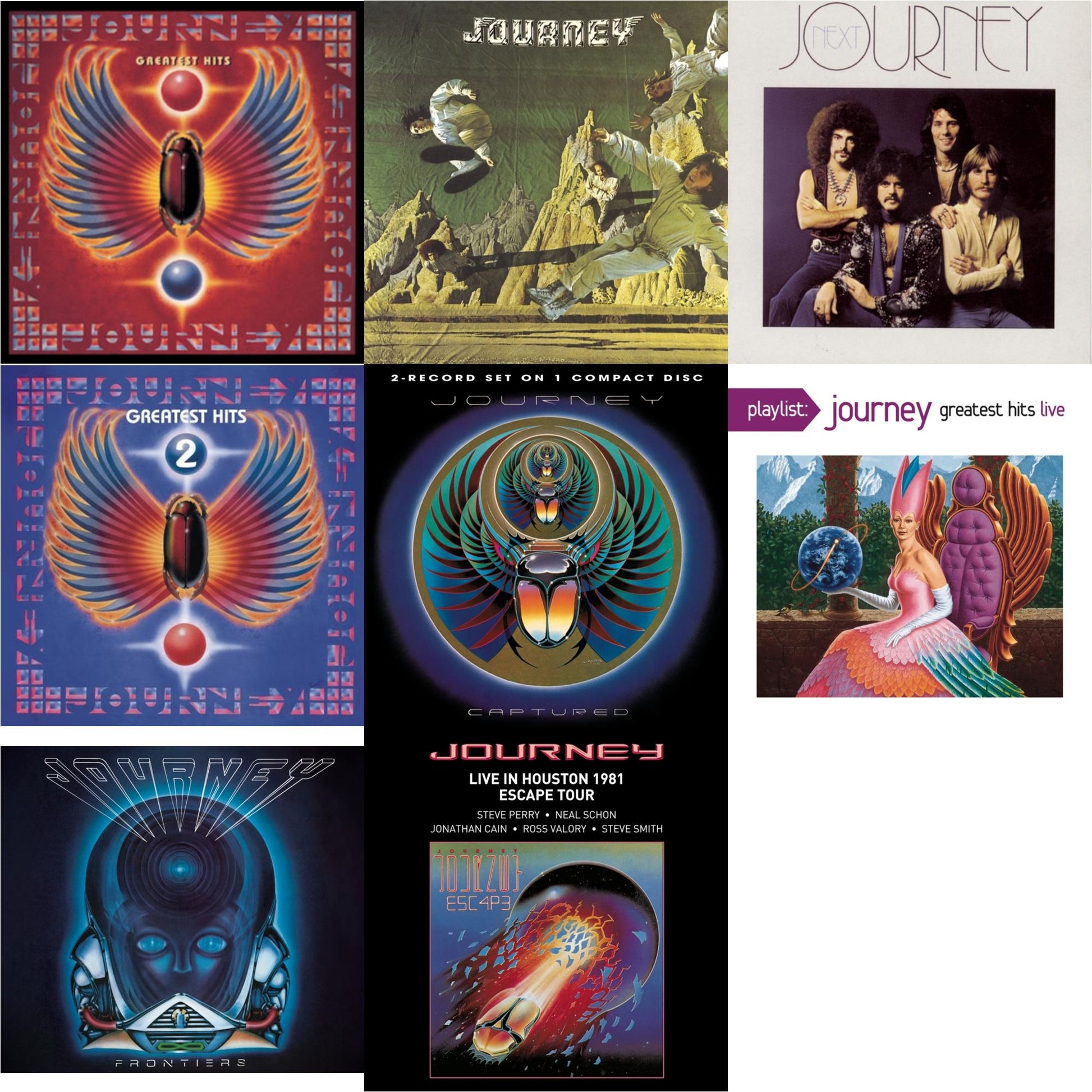 Journey - Greatest Hits & Journey & Next & Journey's Greatest Hits Vol.2 & Captured & Playlist: Journey Greatest Hits Live & Frontiers & Live In Houston 1981: The Escape Tour - CD Bundle