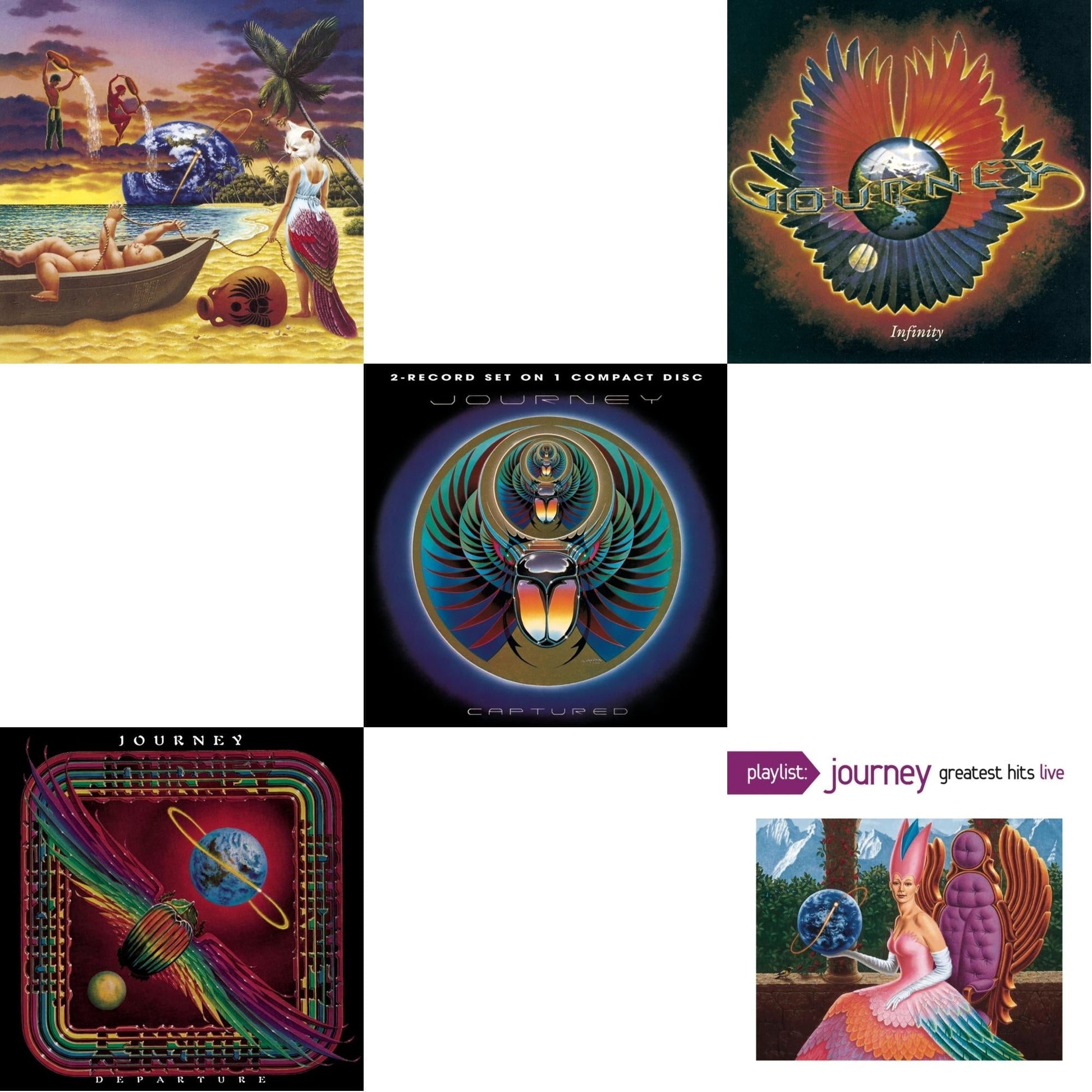 Journey - Trial By Fire & Departure & Captured & Infinity & Playlist: Journey Greatest Hits Live - CD Bundle