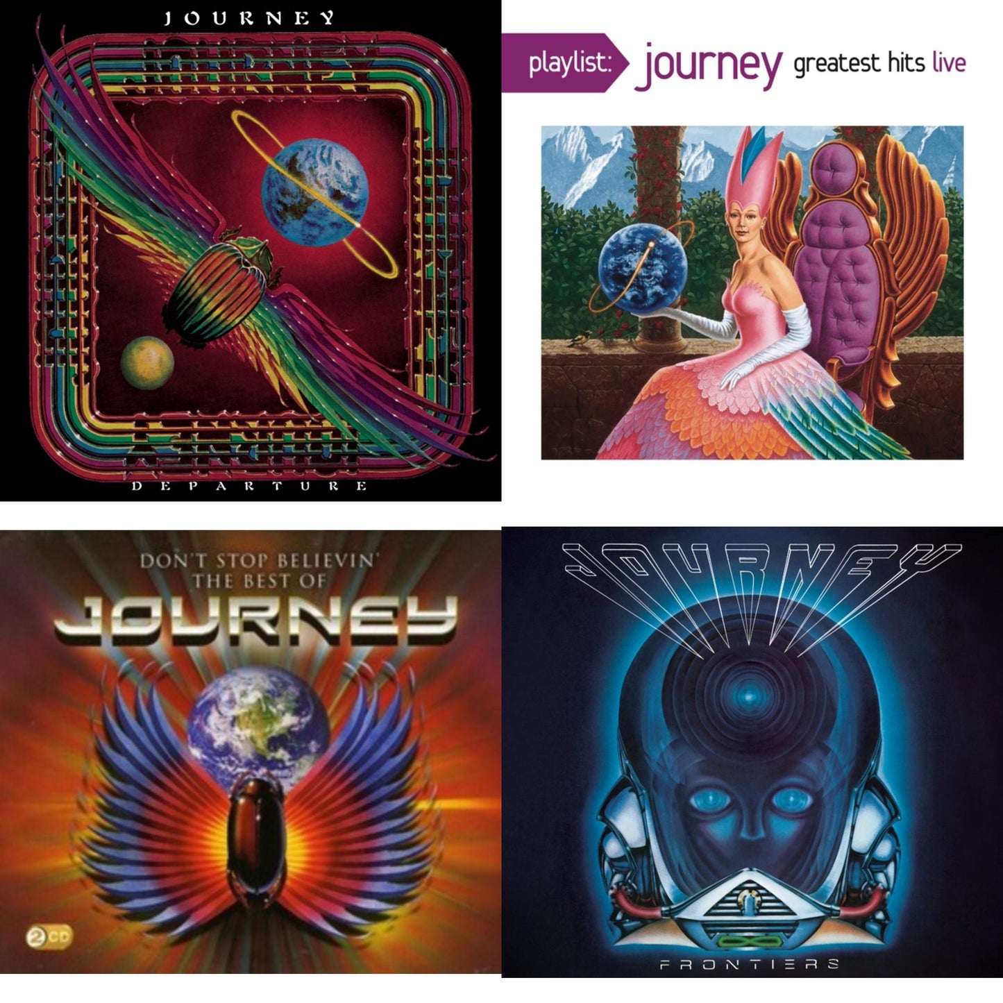 Journey - Departure & Dont Stop Believin: Best Of & Playlist: Journey Greatest Hits Live & Frontiers - CD Bundle