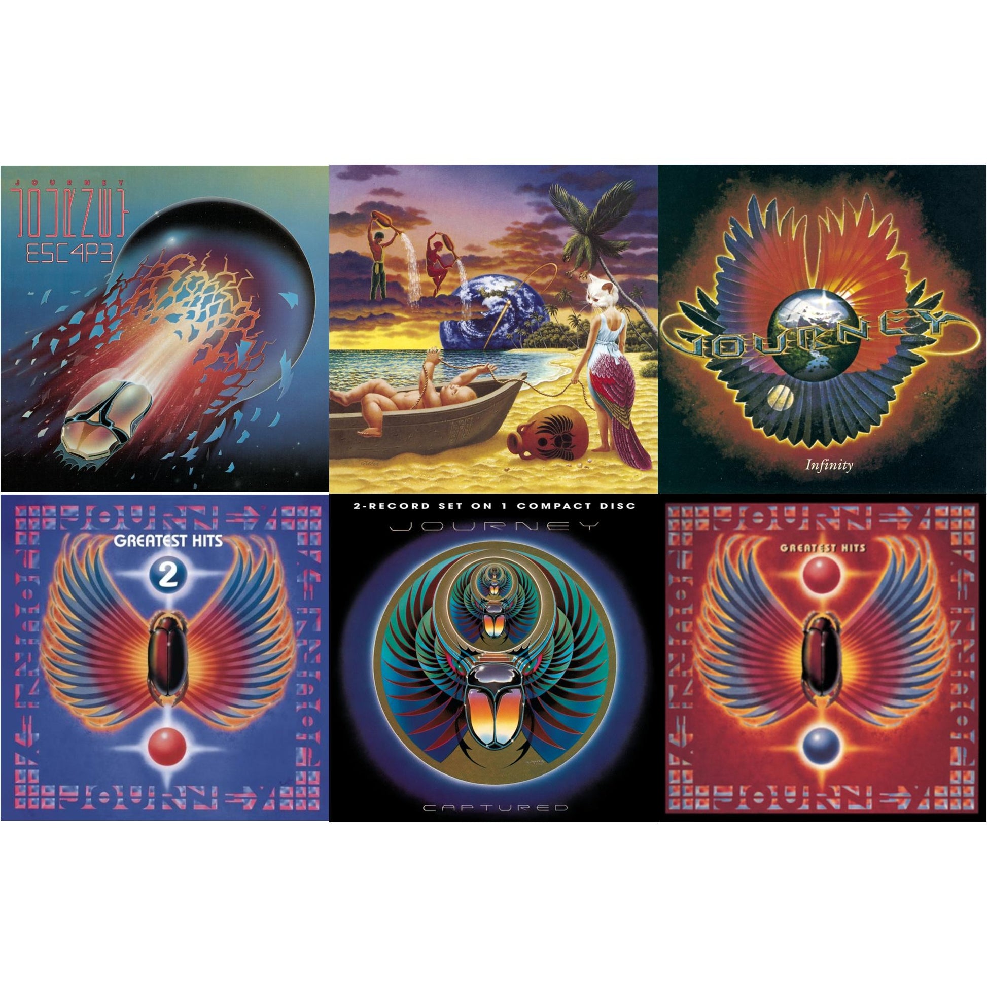 Journey - Greatest Hits & Trial By Fire & Journey's Greatest Hits Vol.2 & Captured & Infinity & Escape - CD Bundle