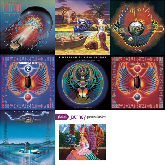 Journey - Greatest Hits & Trial By Fire & Raised On Radio & Journey's Greatest Hits Vol.2 & Captured & Infinity & Escape & Playlist: Journey Greatest Hits Live - CD Bundle