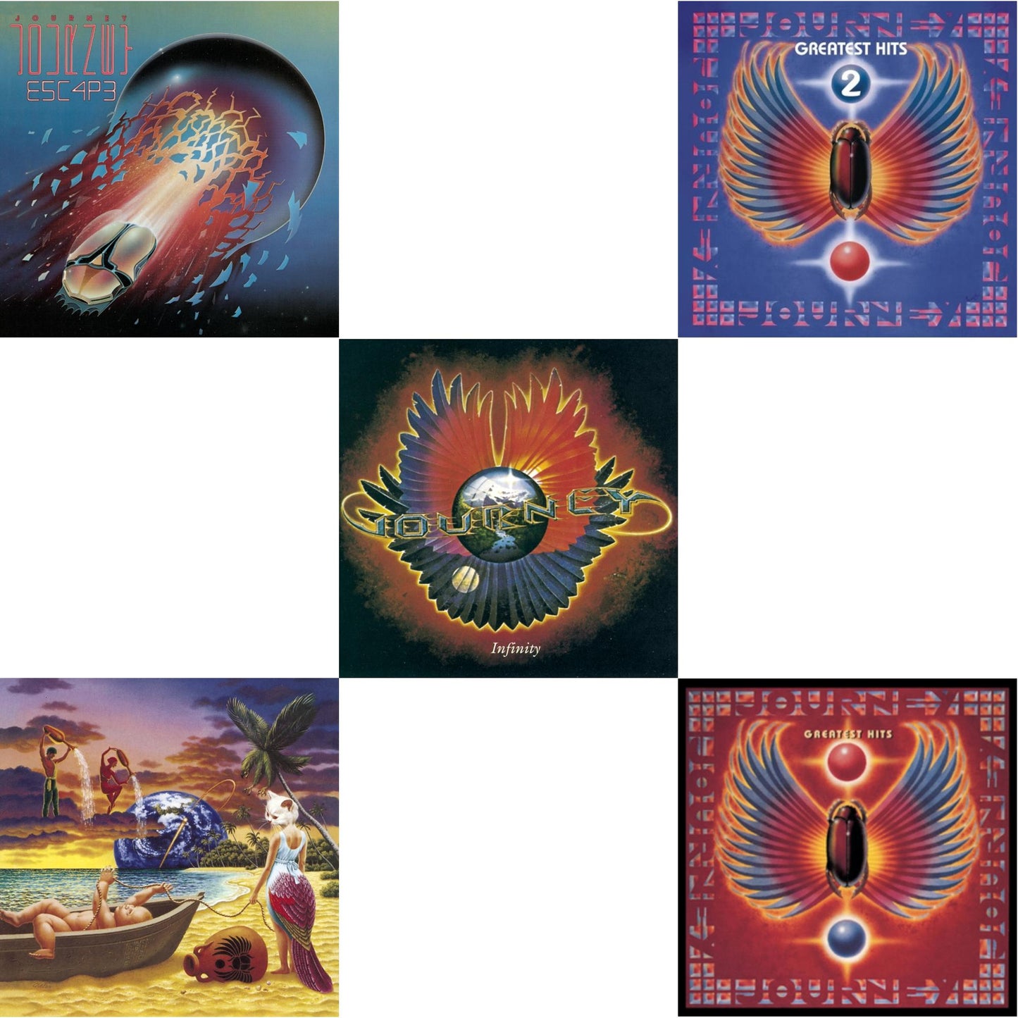 Journey - Greatest Hits & Trial By Fire & Journey's Greatest Hits Vol.2 & Infinity & Escape - CD Bundle