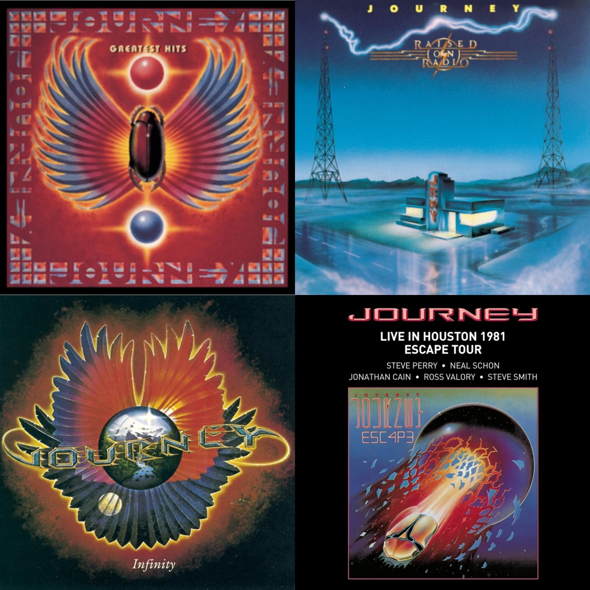 Journey - Greatest Hits & Raised On Radio & Infinity & Live In Houston 1981: The Escape Tour - CD Bundle