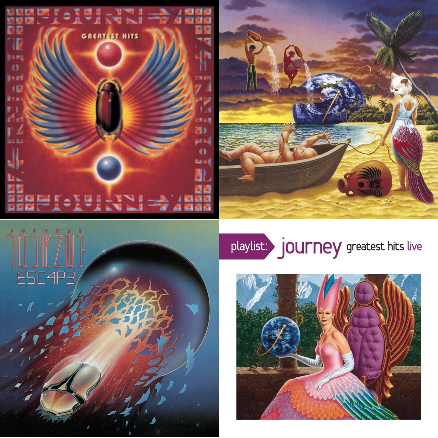 Journey - Greatest Hits & Trial By Fire & Escape & Playlist: Journey Greatest Hits Live - CD Bundle