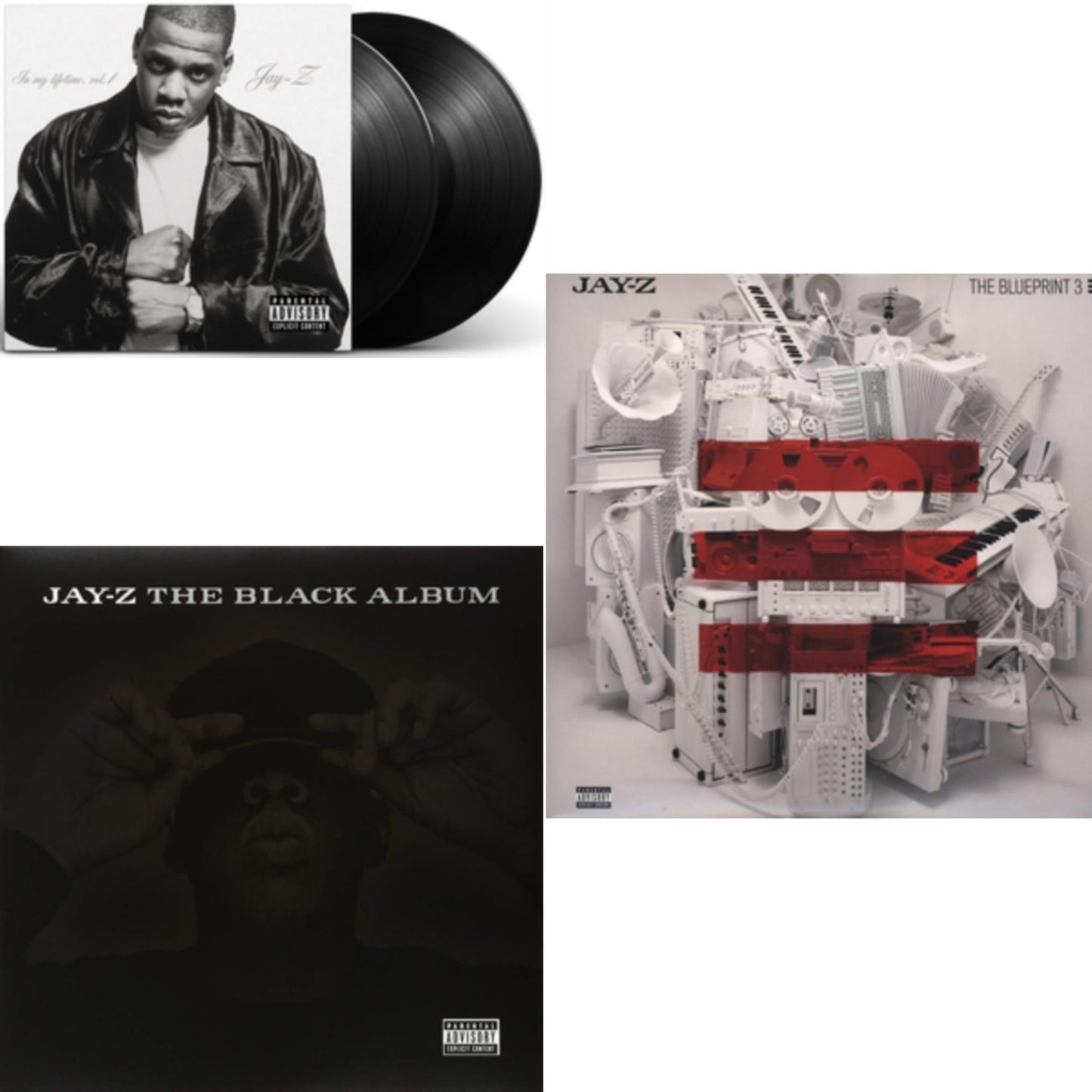 Jay-Z - Blueprint 3 (Exp) & Black Album & In My Lifetime (Ex) - LP Vinyl Bundle