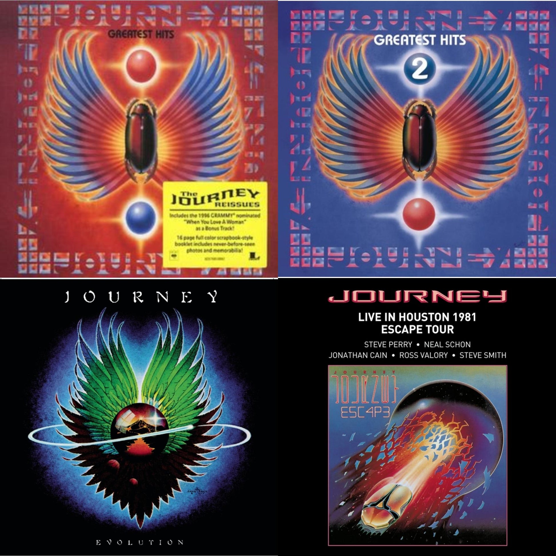 Journey - Greatest Hits & Journey's Greatest Hits Vol.2 & Evolution & Live In Houston 1981: The Escape Tour - CD Bundle