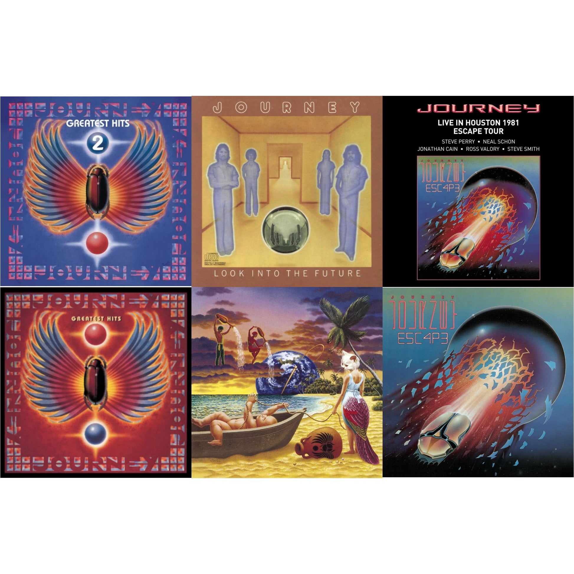 Journey - Journey's Greatest Hits Vol.2 & Look Into The Future & Live In Houston 1981: The Escape Tour & Greatest Hits & Trial By Fire & Escape - CD Bundle