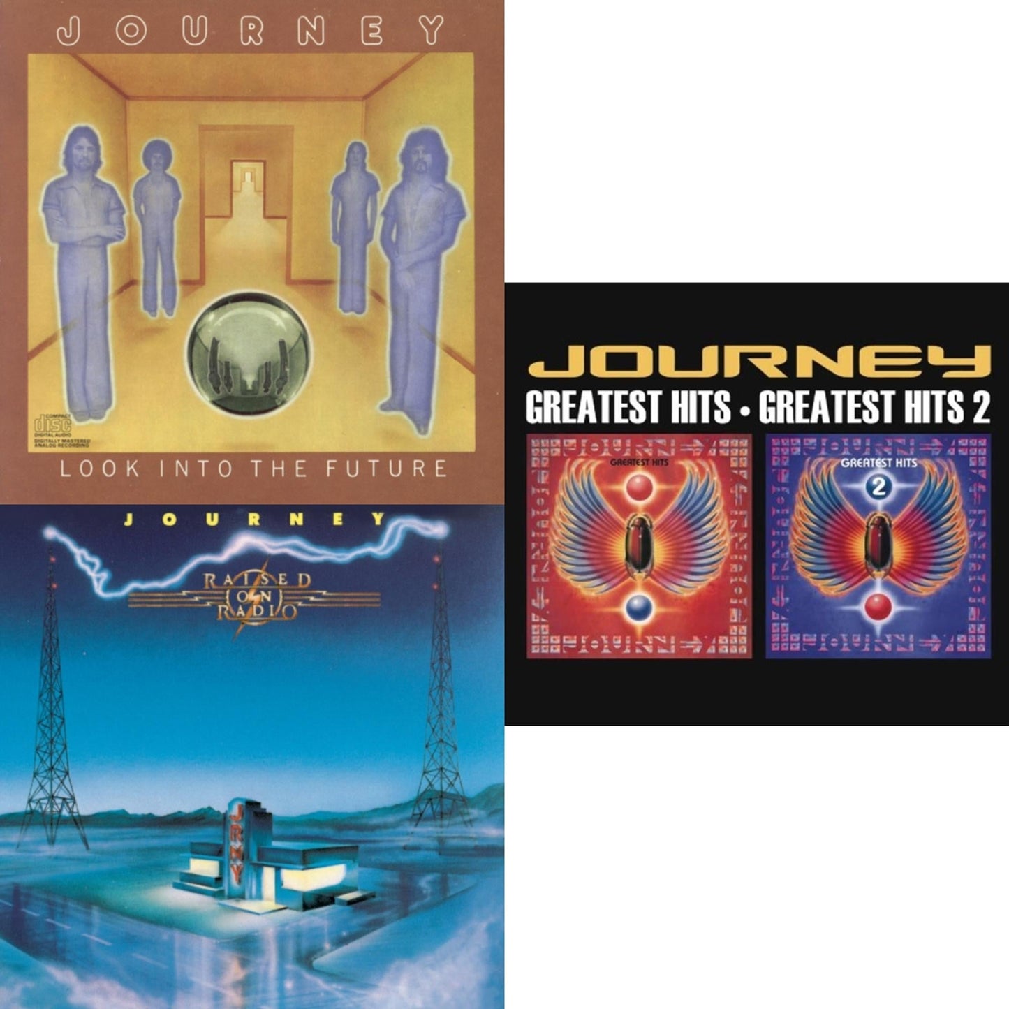 Journey - Look Into The Future & Raised On Radio & Greatest Hits 1 & 2 - CD Bundle