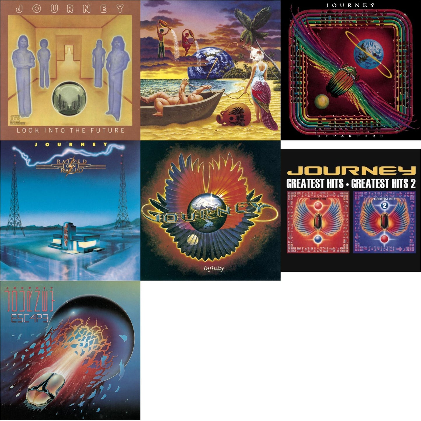 Journey - Look Into The Future & Trial By Fire & Departure & Raised On Radio & Infinity & Greatest Hits 1 & 2 & Escape - CD Bundle