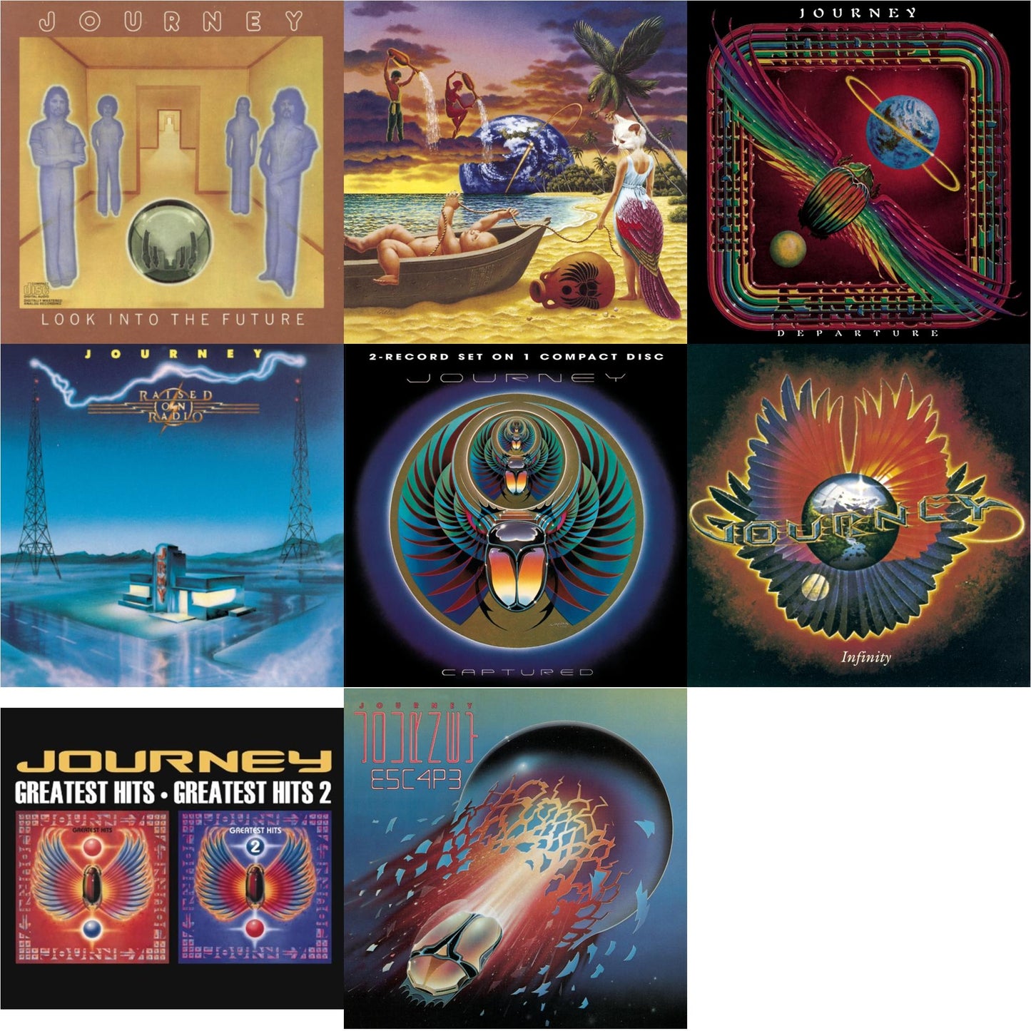 Journey - Look Into The Future & Trial By Fire & Departure & Raised On Radio & Captured & Infinity & Greatest Hits 1 & 2 & Escape - CD Bundle