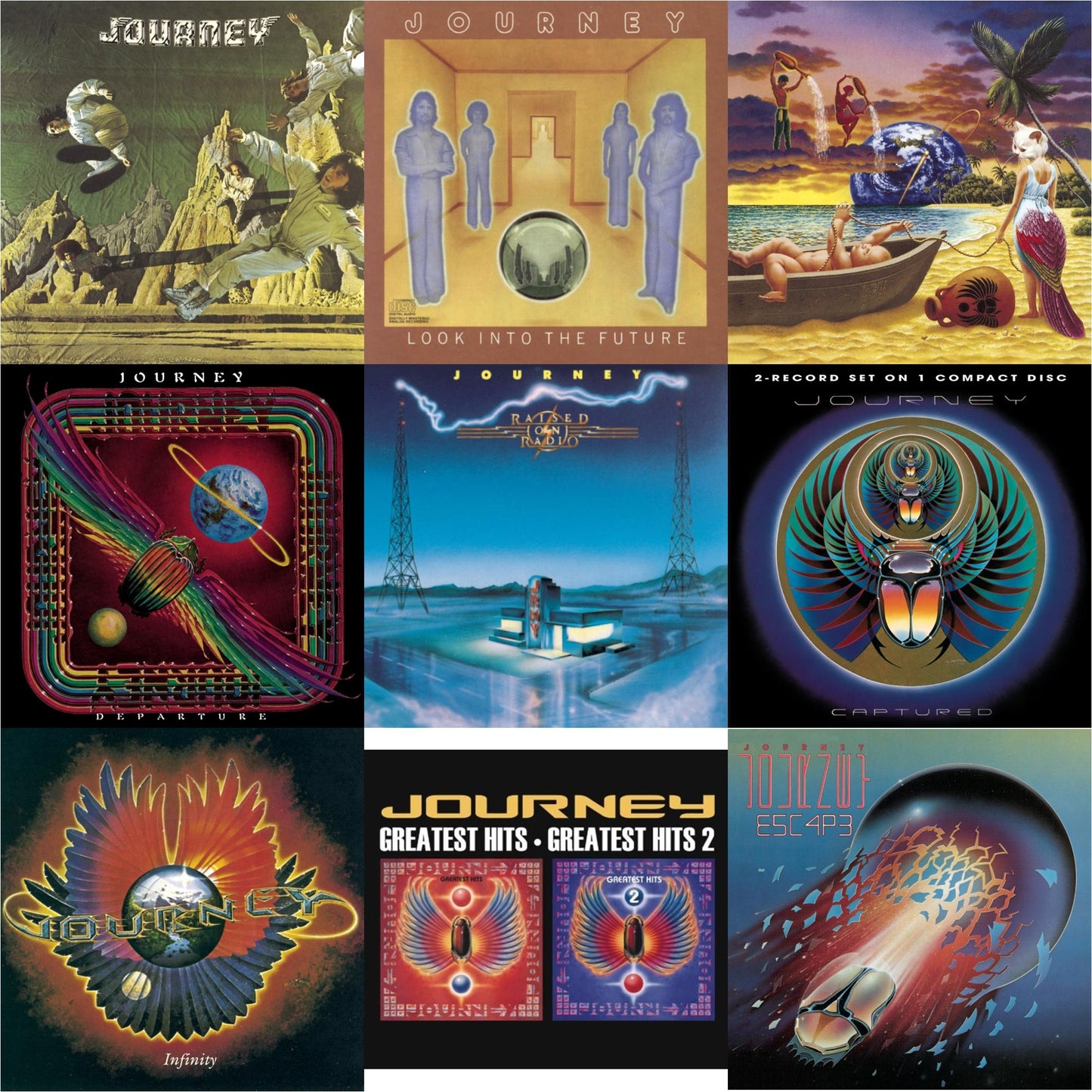 Journey - Journey & Look Into The Future & Trial By Fire & Departure & Raised On Radio & Captured & Infinity & Greatest Hits 1 & 2 & Escape - CD Bundle