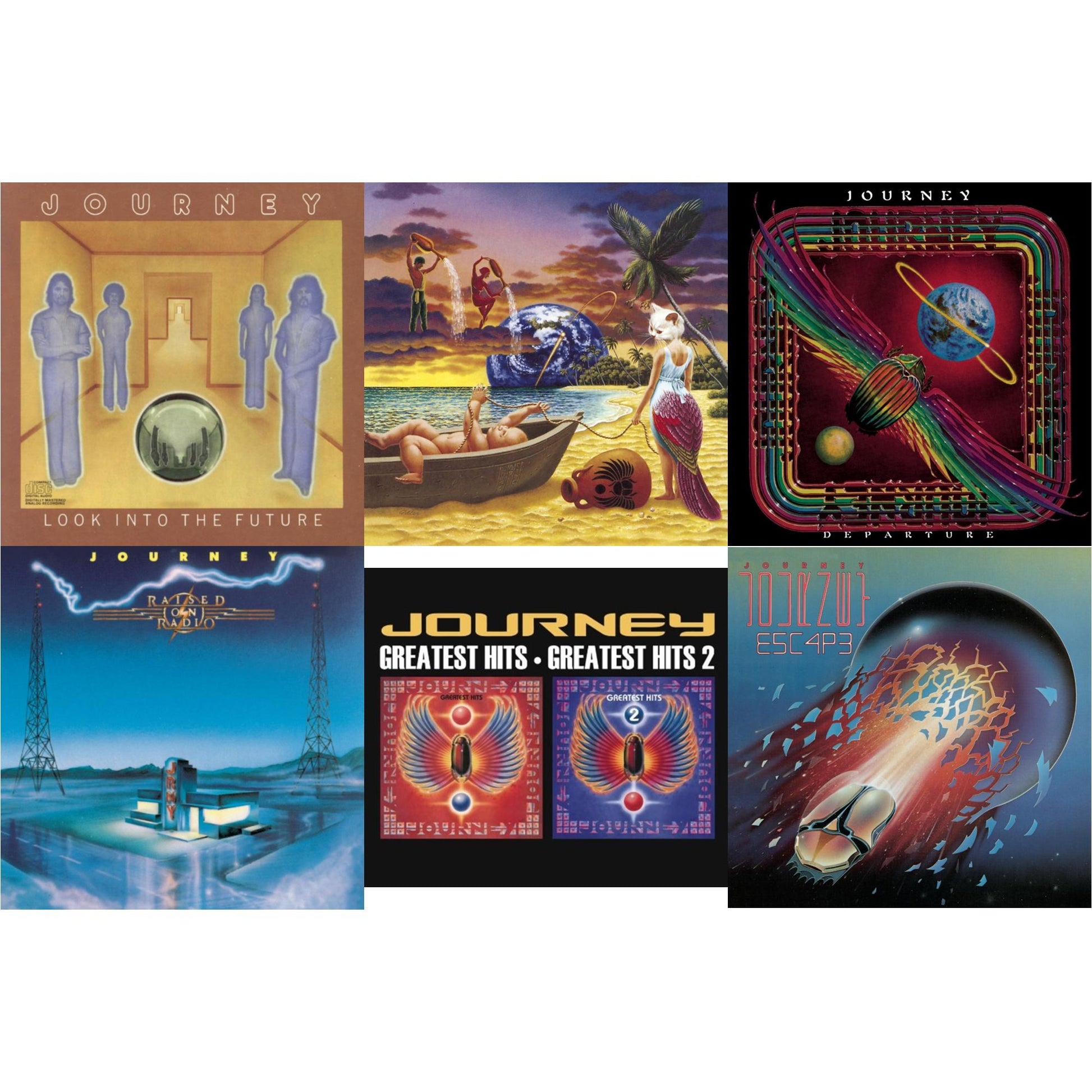 Journey - Look Into The Future & Trial By Fire & Departure & Raised On Radio & Greatest Hits 1 & 2 & Escape - CD Bundle