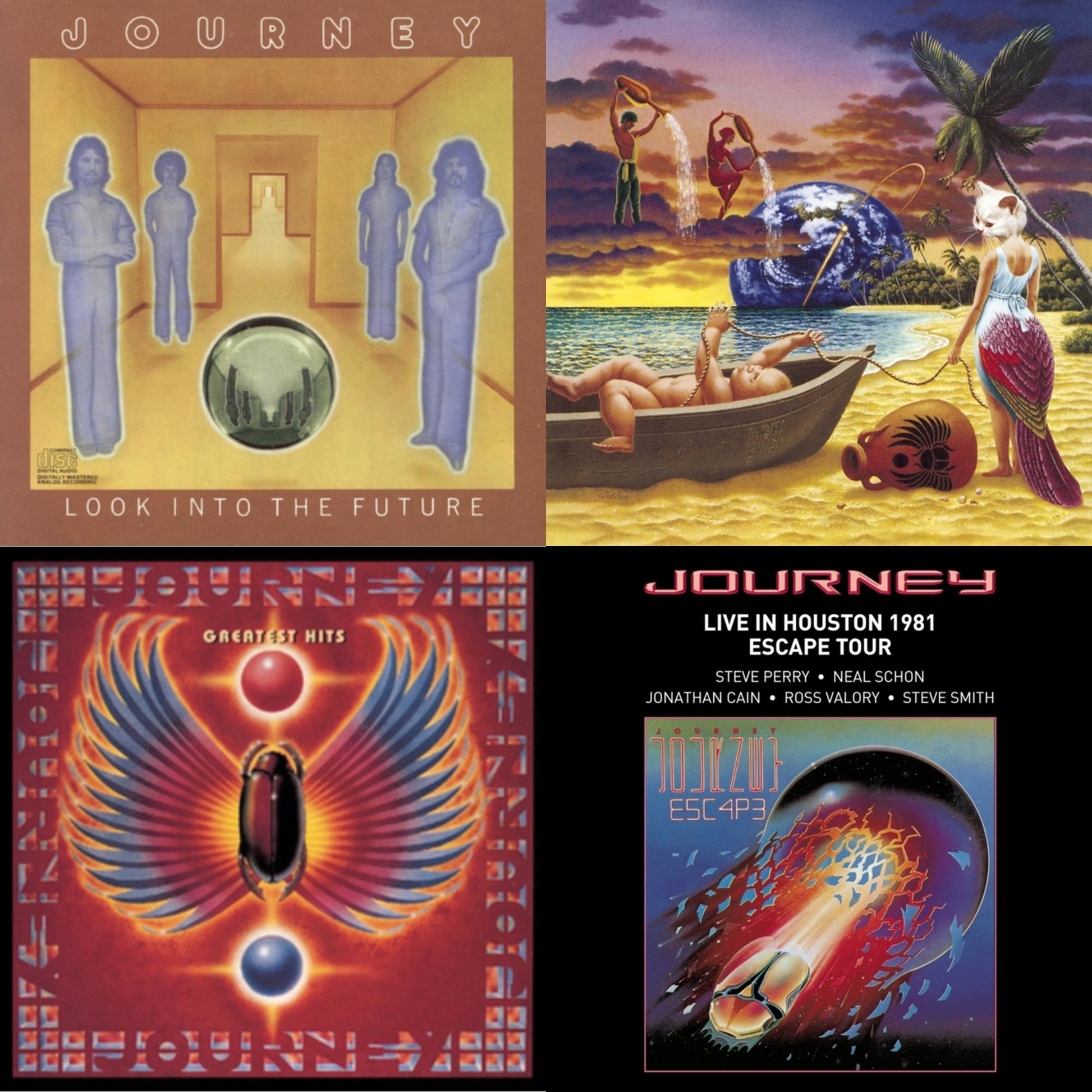 Journey - Greatest Hits & Look Into The Future & Trial By Fire & Live In Houston 1981: The Escape Tour - CD Bundle