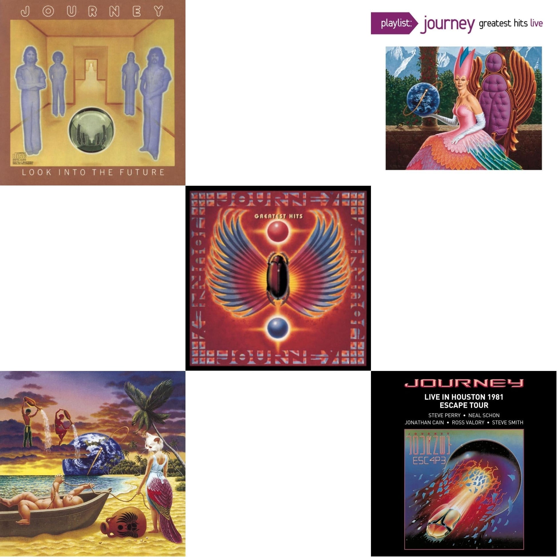 Journey - Greatest Hits & Look Into The Future & Trial By Fire & Playlist: Journey Greatest Hits Live & Live In Houston 1981: The Escape Tour - CD Bundle