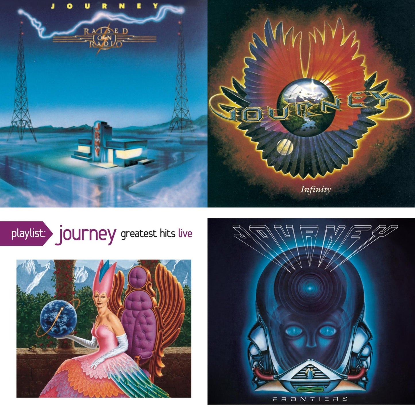 Journey - Raised On Radio & Infinity & Playlist: Journey Greatest Hits Live & Frontiers - CD Bundle