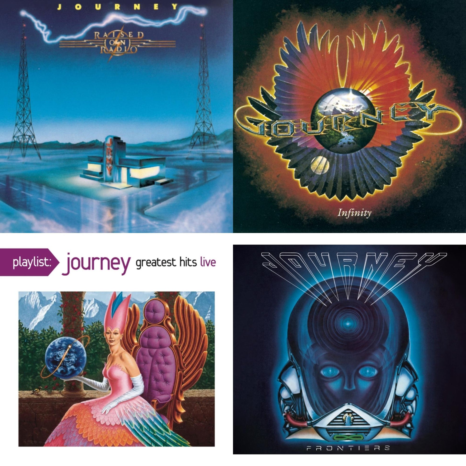 Journey - Raised On Radio & Infinity & Playlist: Journey Greatest Hits Live & Frontiers - CD Bundle