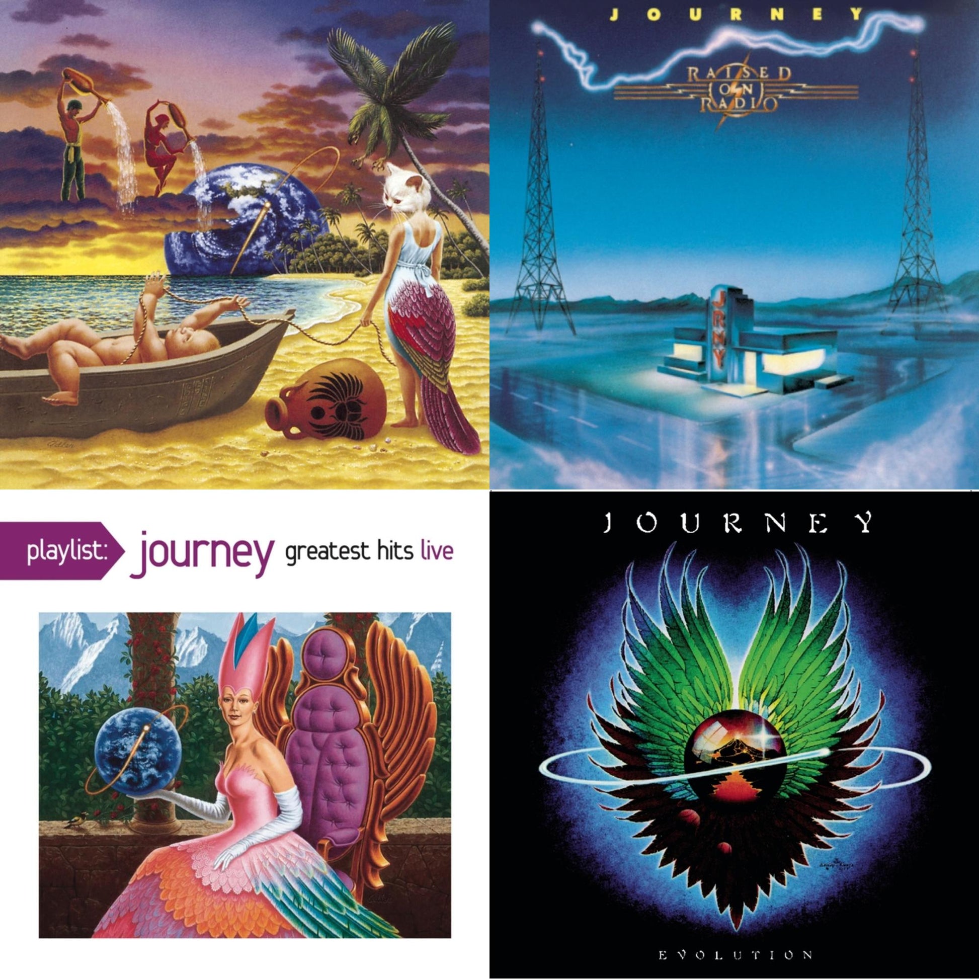 Journey - Trial By Fire & Raised On Radio & Playlist: Journey Greatest Hits Live & Evolution - CD Bundle