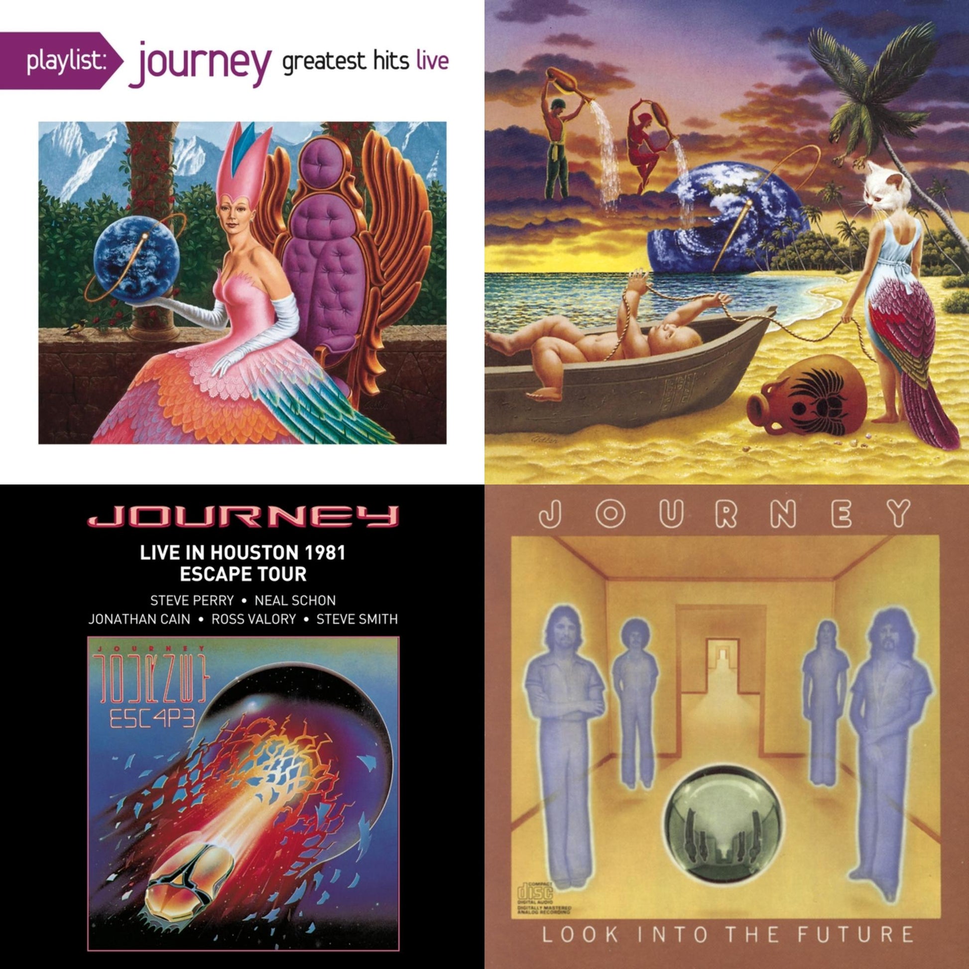 Journey - Look Into The Future & Trial By Fire & Playlist: Journey Greatest Hits Live & Live In Houston 1981: The Escape Tour - CD Bundle