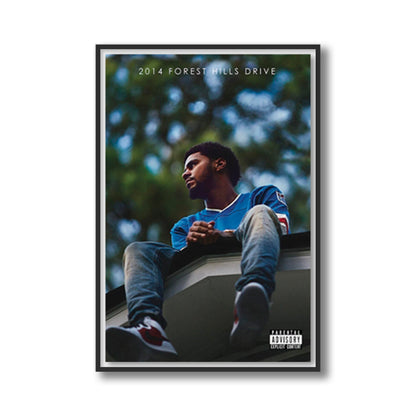 J. Cole 2014 Forest Hills Drive Framed Poster