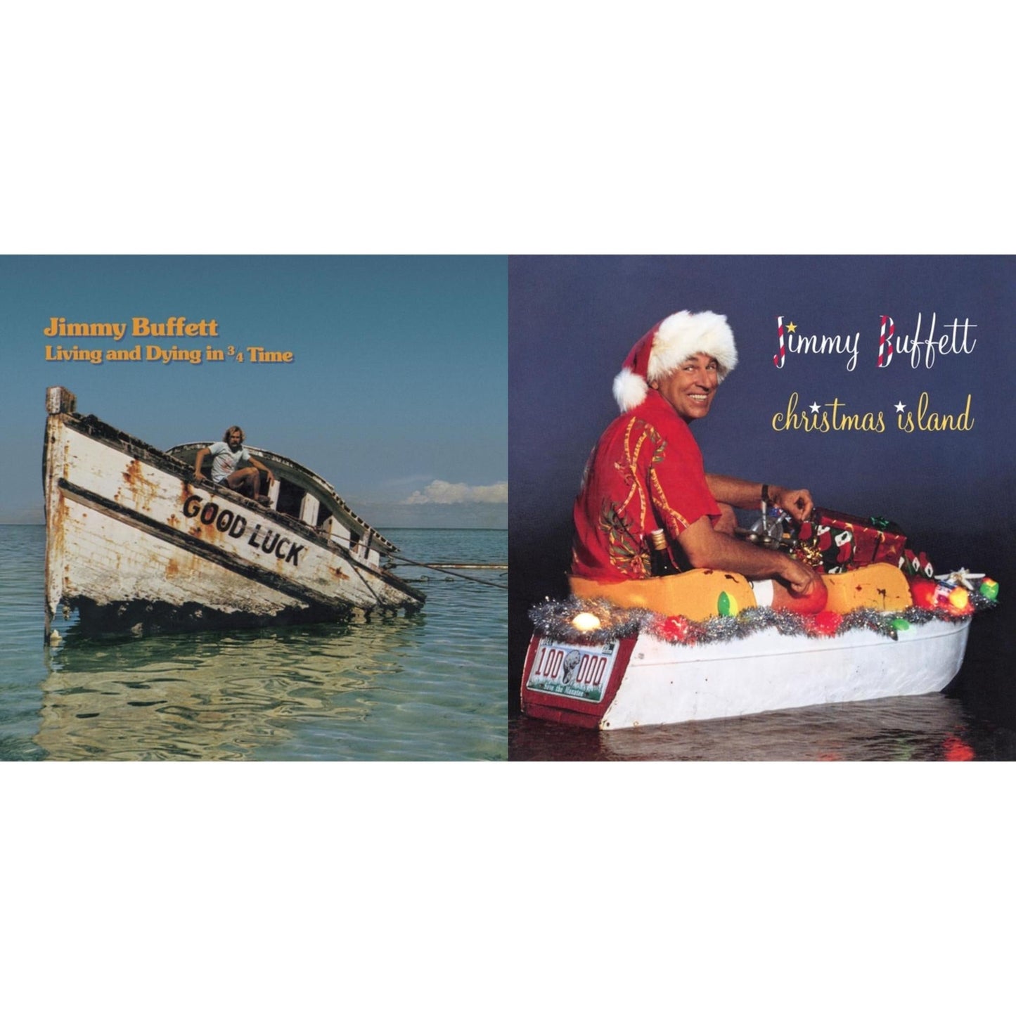 Jimmy Buffett - Christmas Island & Living & Dying In 3/4 Time - LP Vinyl Bundle