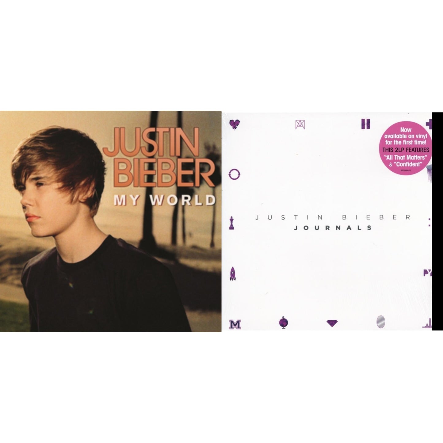 Justin Bieber - My World & Journals - LP Vinyl Bundle