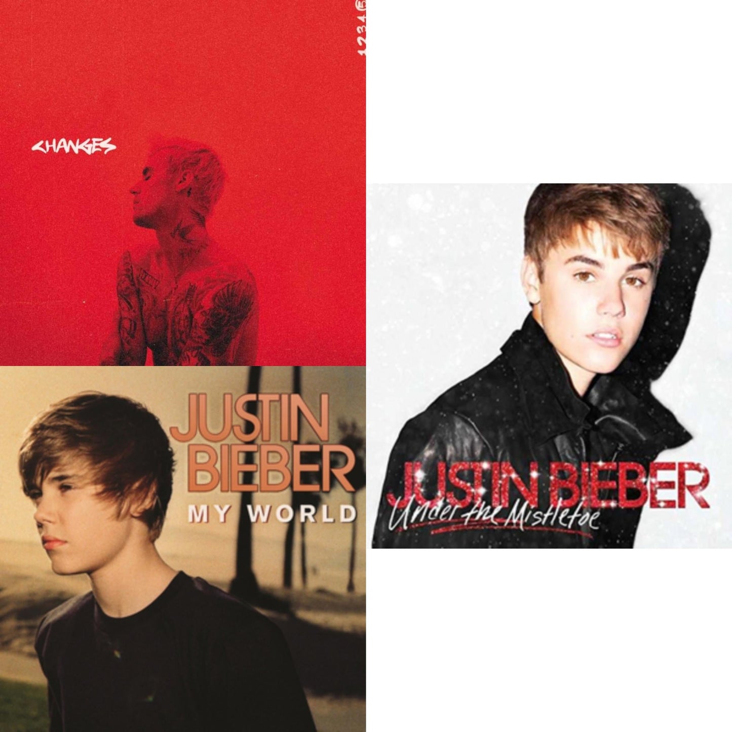 Justin Bieber - Changes (2LP/Red Vinyl) & My World & Under The Mistletoe