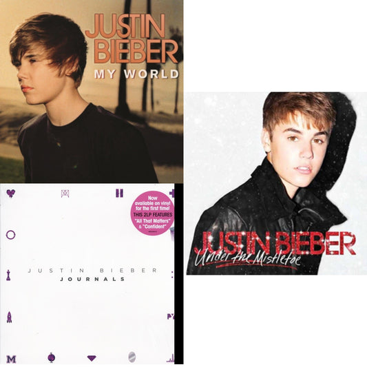 Justin Bieber - My World & Journals & Under The Mistletoe - LP Vinyl Bundle