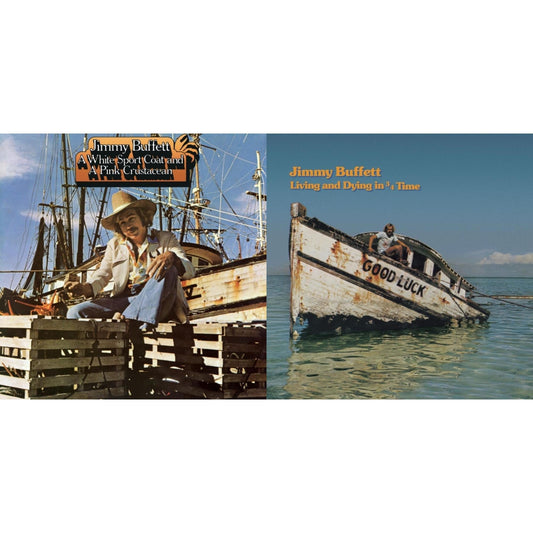 Jimmy Buffett - Living & Dying In 3/4 Time & White Sport Coat & A Pink Crustacean  - LP Vinyl Bundle
