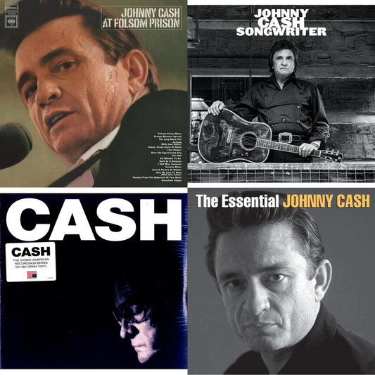 Johnny Cash - At Folsom Prison & Songwriter & American Iv: The Man Comes Around & Essential Johnny Cash - LP Vinyl Bundle