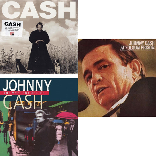 Johnny Cash - American Recordings & Mystery Of Life & At Folsom Prison - LP Vinyl Bundle
