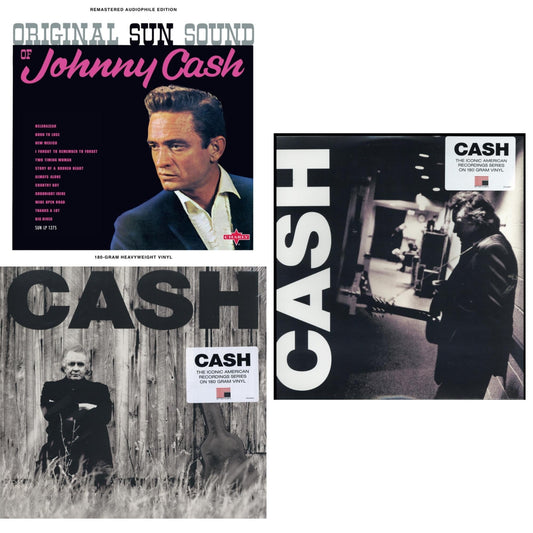 Johnny Cash - Original Sun Sound Of Johnny Cash & American Ii: Unchained (180G) & American Iii: Soitary Man - LP Vinyl Bundle