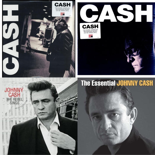 Johnny Cash - American Iii: Soitary Man & American Iv: The Man Comes Around & Rebel Sings (Crystal Clear & Solid Silver LP Vinyl) & Essential Johnny Cash