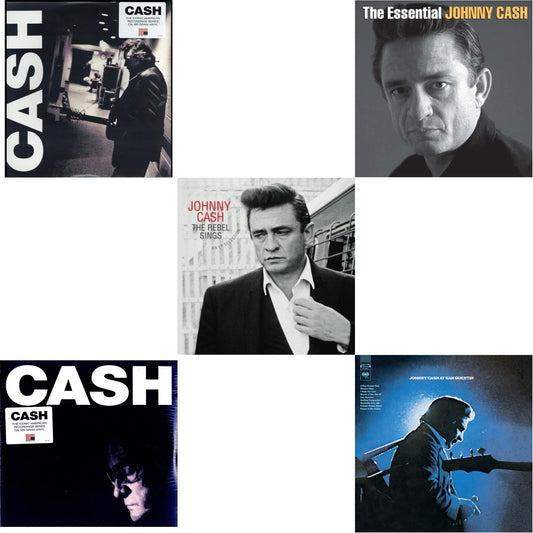 Johnny Cash - At San Quentin & American Iii: Soitary Man & American Iv: The Man Comes Around & Rebel Sings (Crystal Clear & Solid Silver LP Vinyl) & Essential Johnny Cash