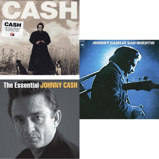 Johnny Cash - American Recordings & At San Quentin & Essential Johnny Cash - LP Vinyl Bundle