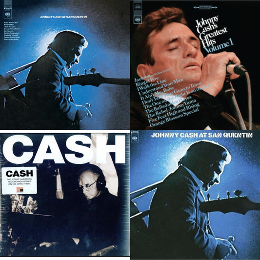 Johnny Cash - At San Quentin & Greatest Hits, Volume 1 & American V: A Hundered Ways & At San Quentin - LP Vinyl Bundle