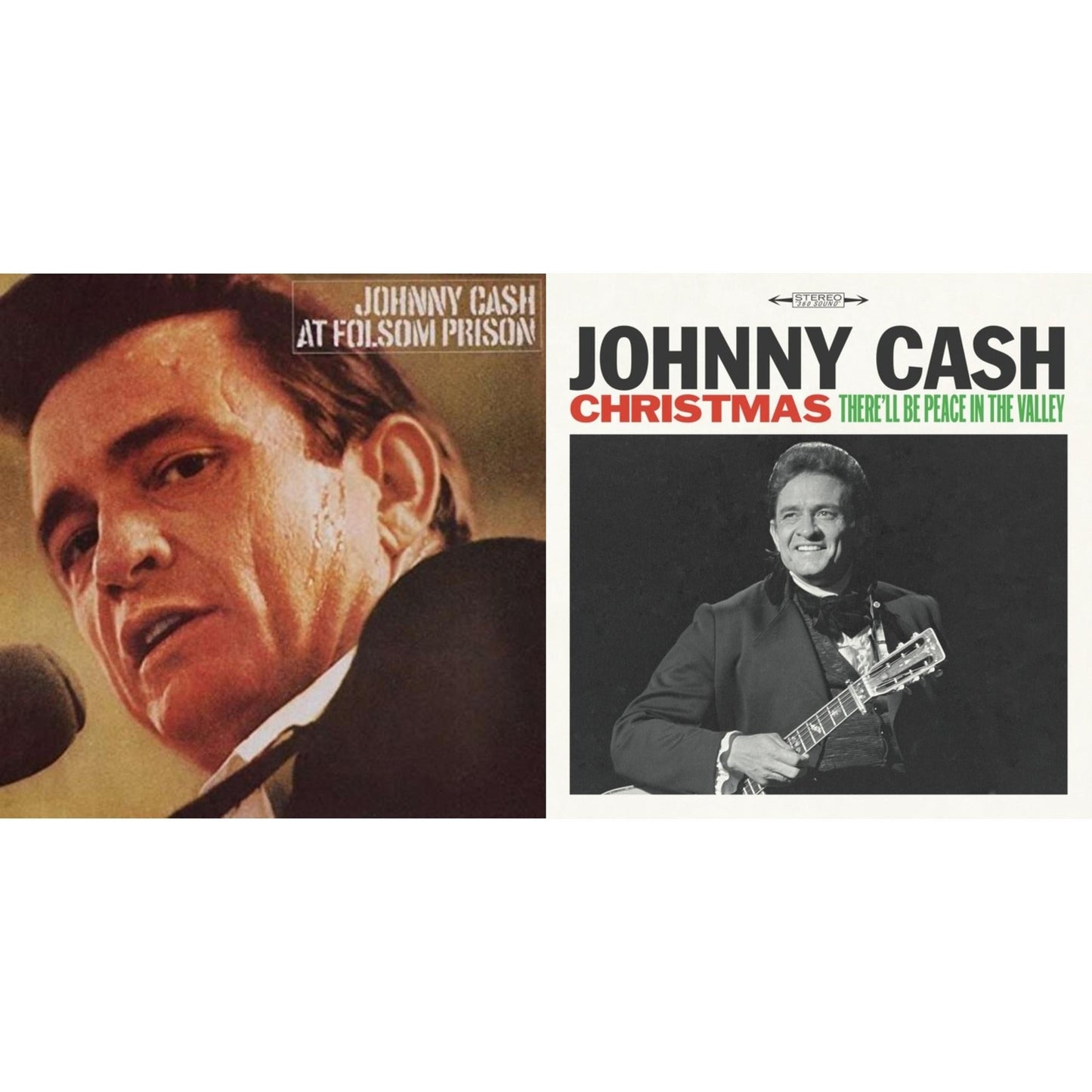 Johnny Cash - At Folsom Prison & Christmas: There'll Be Peace In The Valley - LP Vinyl Bundle