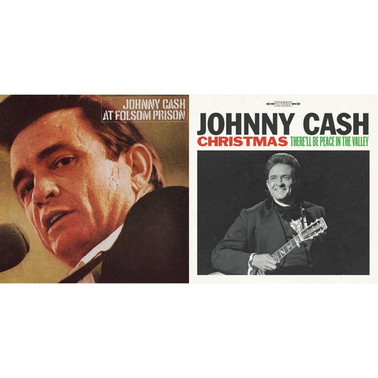 Johnny Cash - At Folsom Prison & Christmas: There'll Be Peace In The Valley - LP Vinyl Bundle