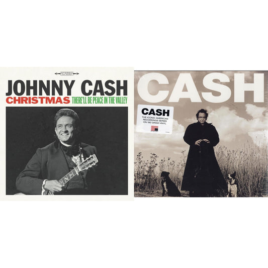 Johnny Cash - American Recordings & Christmas: There'll Be Peace In The Valley - LP Vinyl Bundle