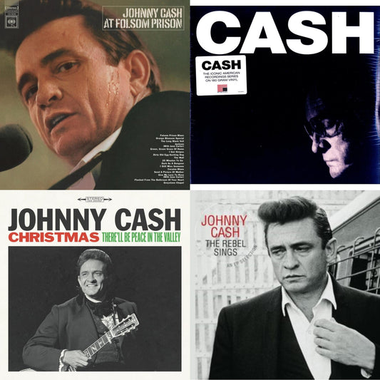 Johnny Cash - At Folsom Prison & American Iv: The Man Comes Around & Rebel Sings (Crystal Clear & Solid Silver LP Vinyl) & Christmas: There'll Be Peace In The Valley