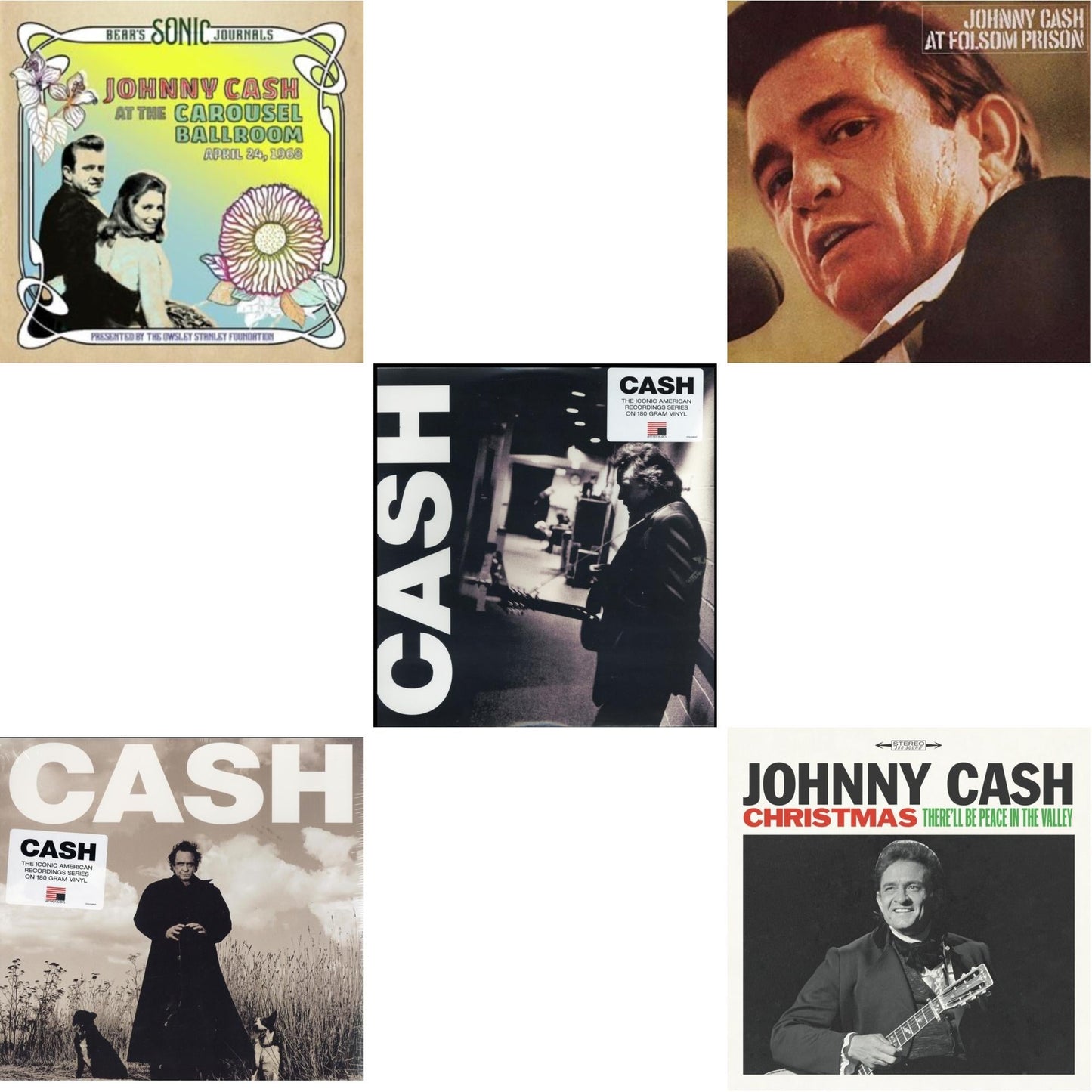 Johnny Cash - Bear's Sonic Journals: Johnny Cash, At The Carousel Ballroom, April 24, 1968 (2LP) & American Recordings & American Iii: Soitary Man & At Folsom Prison & Christmas: There'll Be Peace In The Valley
