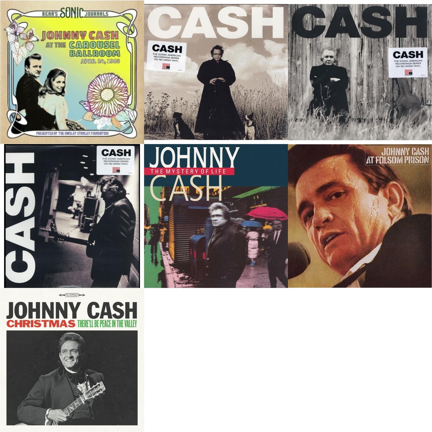 Johnny Cash - Bear's Sonic Journals: Johnny Cash, At The Carousel Ballroom, April 24, 1968 (2LP) & American Recordings & American Ii: Unchained (180G) & American Iii: Soitary Man & Mystery Of Life & At Folsom Prison & Christmas: There'll Be Peace In