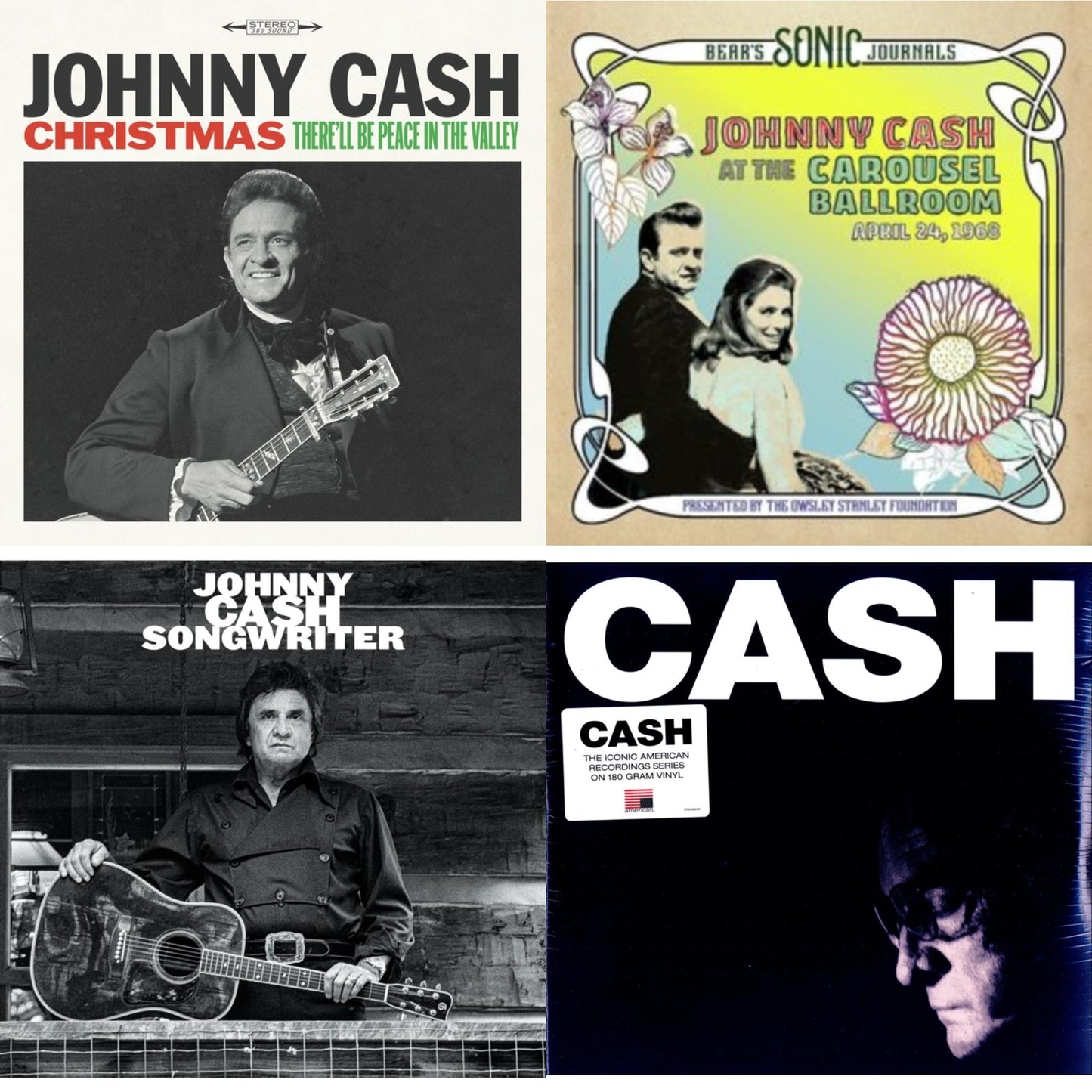 Johnny Cash - Bear's Sonic Journals: Johnny Cash, At The Carousel Ballroom, April 24, 1968 (2LP) & Songwriter & American Iv: The Man Comes Around & Christmas: There'll Be Peace In The Valley