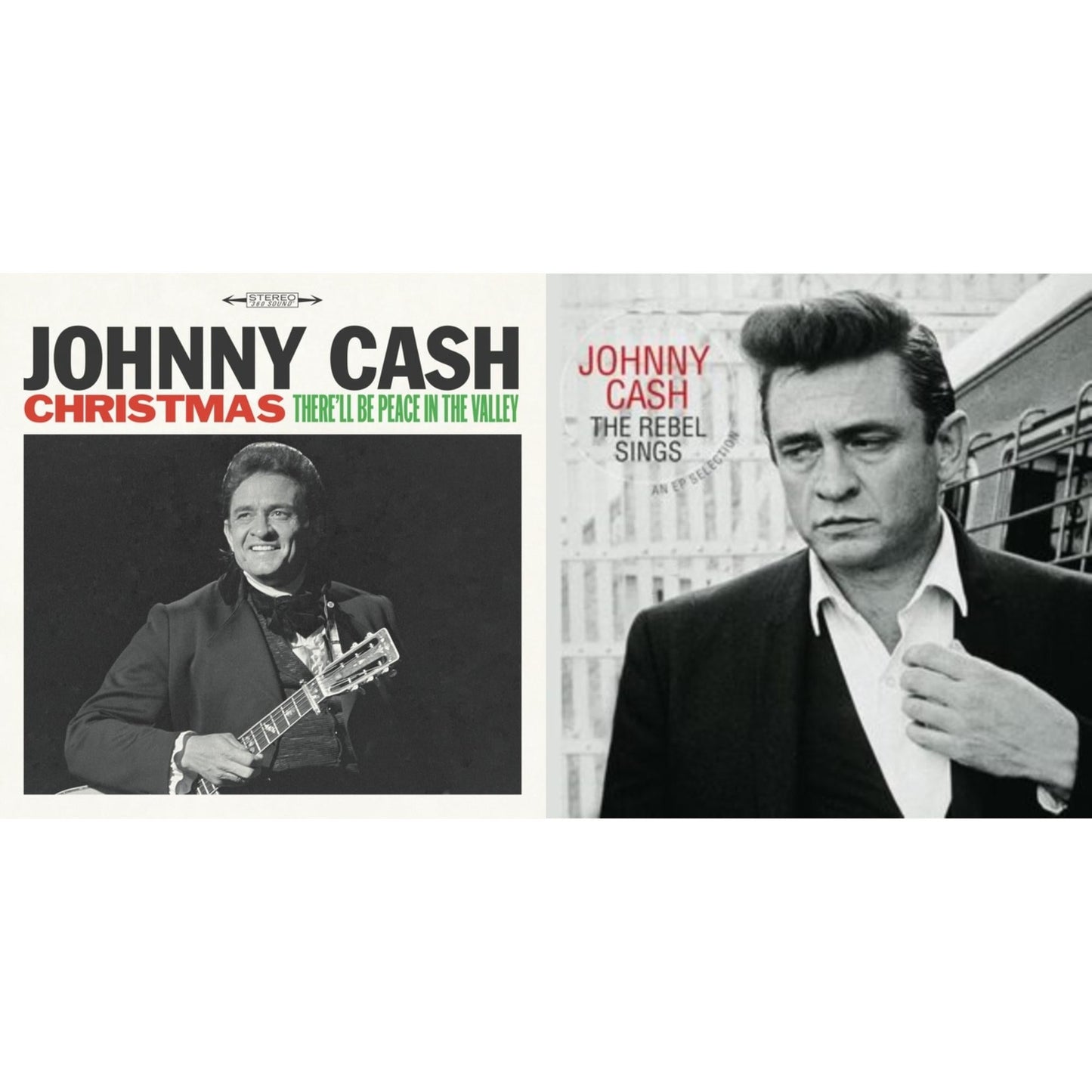 Johnny Cash - Rebel Sings (Crystal Clear & Solid Silver LP Vinyl) & Christmas: There'll Be Peace In The Valley