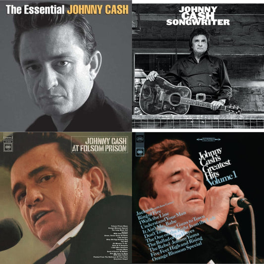 Johnny Cash - At Folsom Prison & Greatest Hits, Volume 1 & Songwriter & Essential Johnny Cash - LP Vinyl Bundle