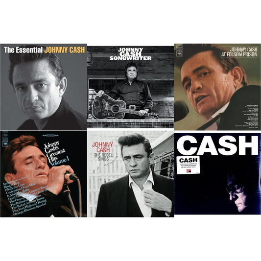 Johnny Cash - At Folsom Prison & Greatest Hits, Volume 1 & Songwriter & American Iv: The Man Comes Around & Rebel Sings (Crystal Clear & Solid Silver LP Vinyl) & Essential Johnny Cash